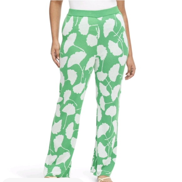 Women's High Waisted Ginkgo Green Sweaterknit Flare Pants - DVF for Target - Picture 1 of 3